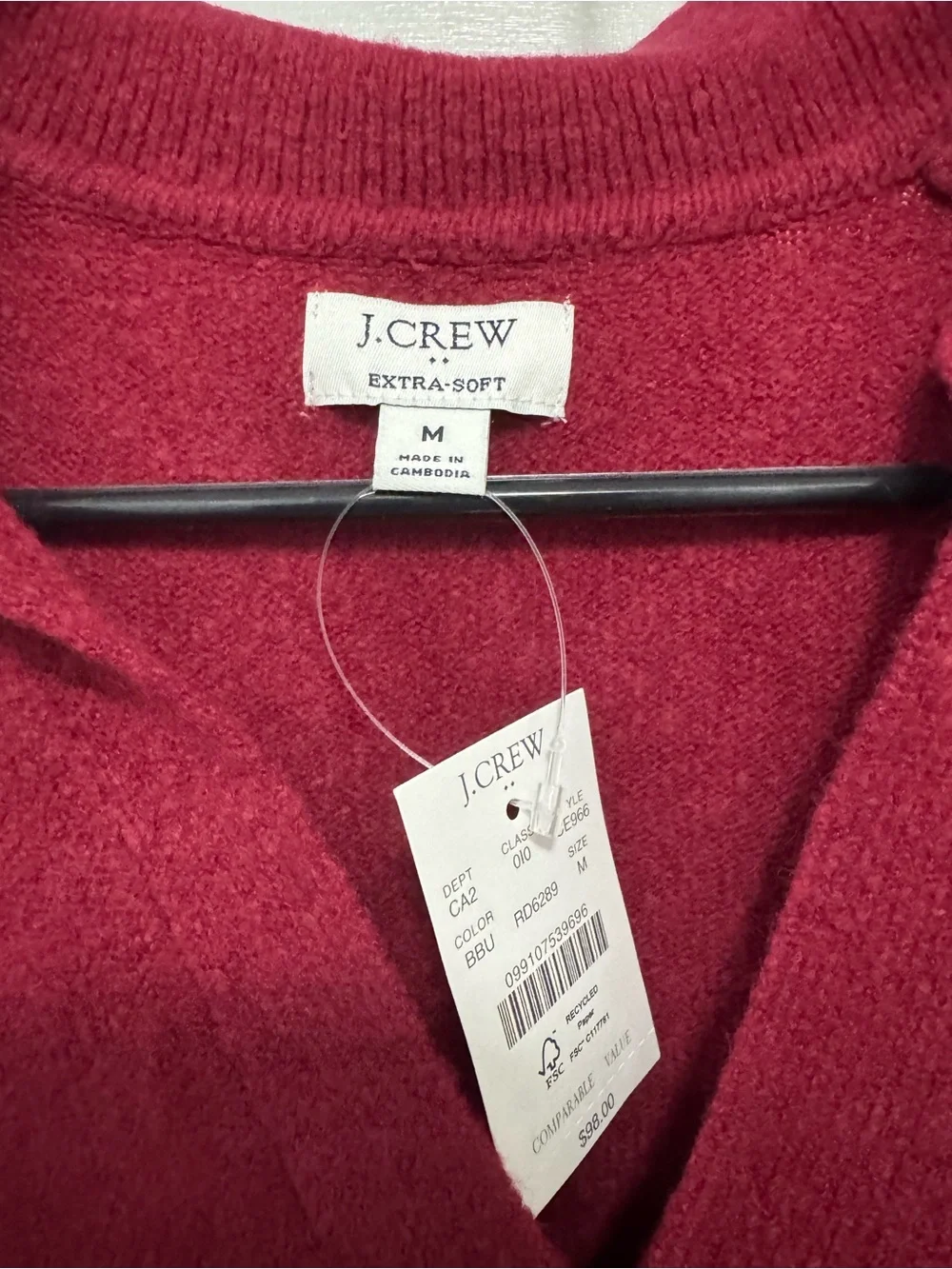 NWT J. Crew Extra Soft Wool Polo Sweater M